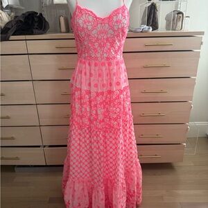 Lilly Pulitzer Vibrant Pink Floral Maxi Dress